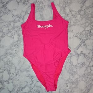 Aerie Pink Scorpio Swimsuit XL Astrological One-Piece with Scoop Neckline